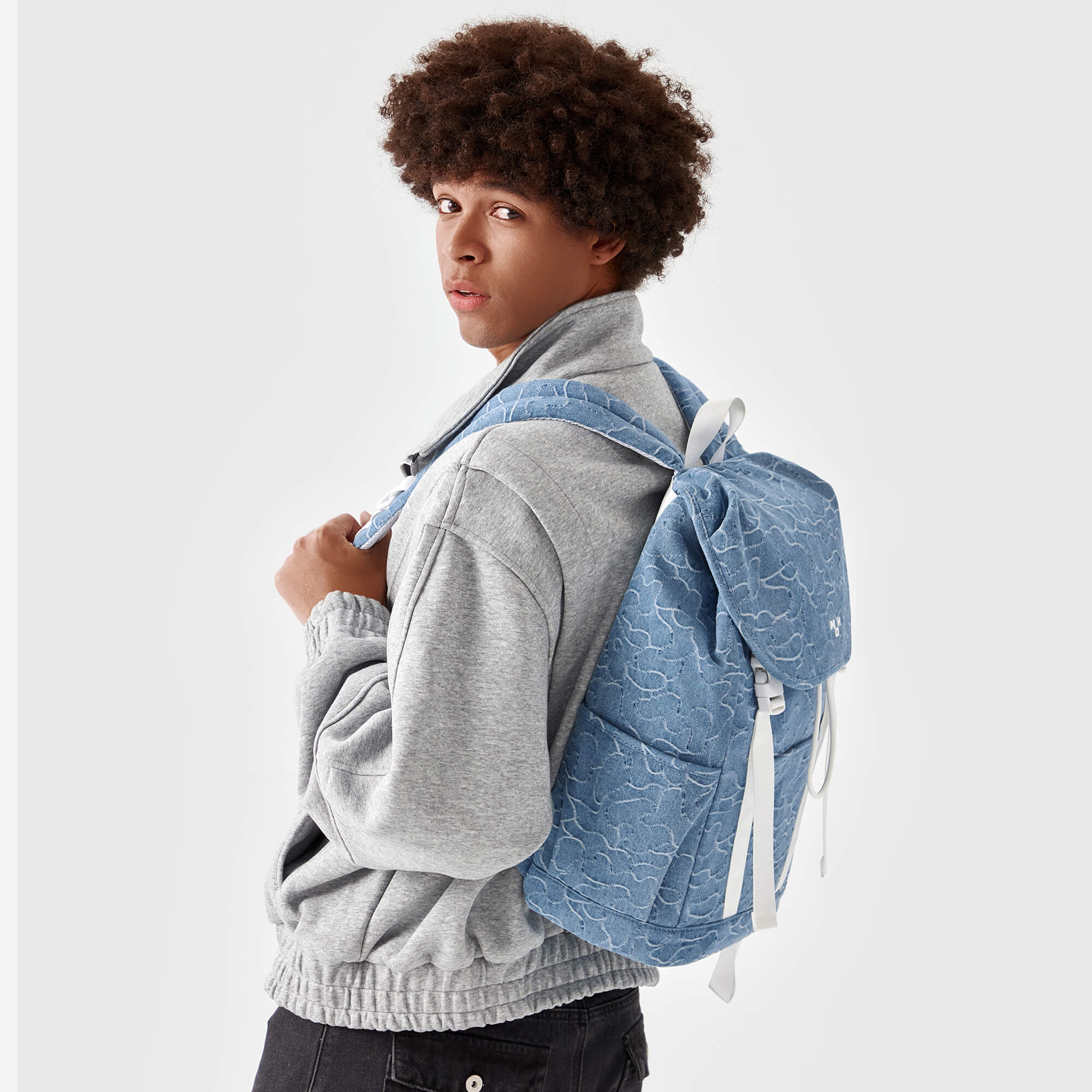 Denim Backpack For Traveling