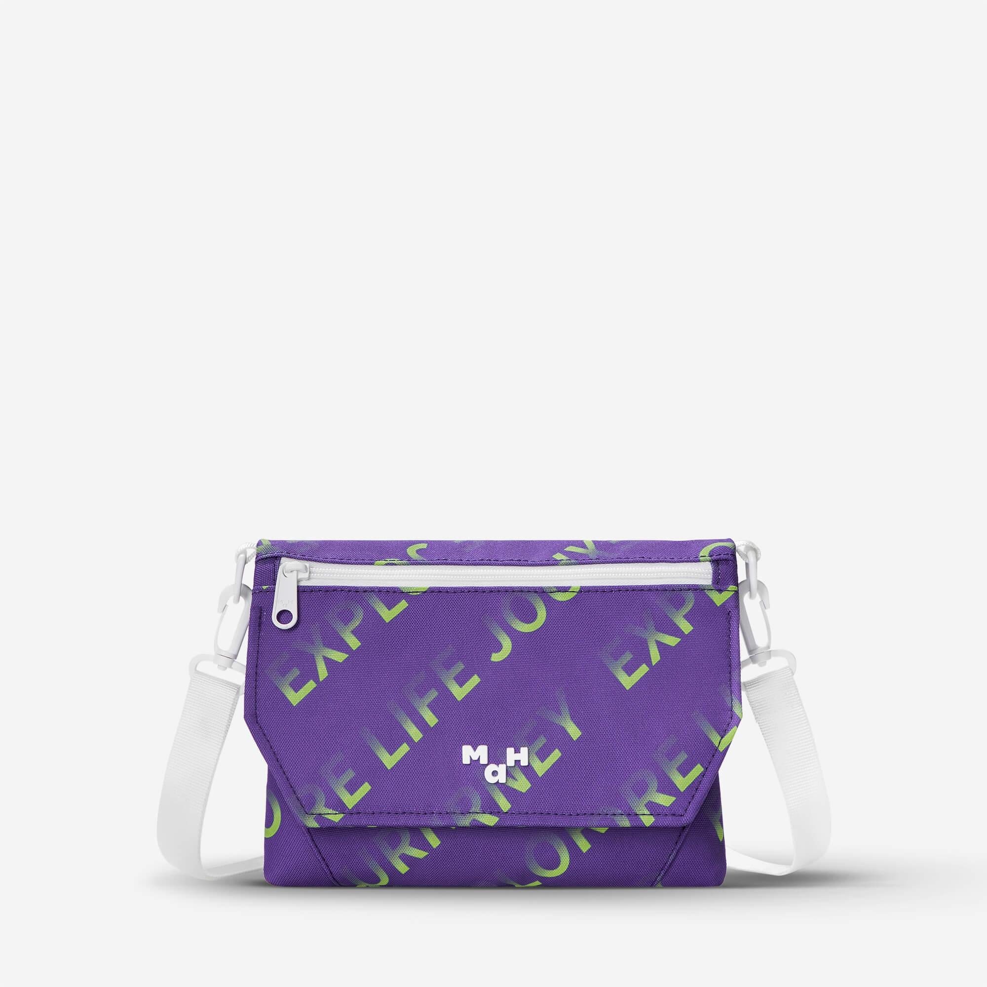 Letter Prints Purple Crossbody Bag