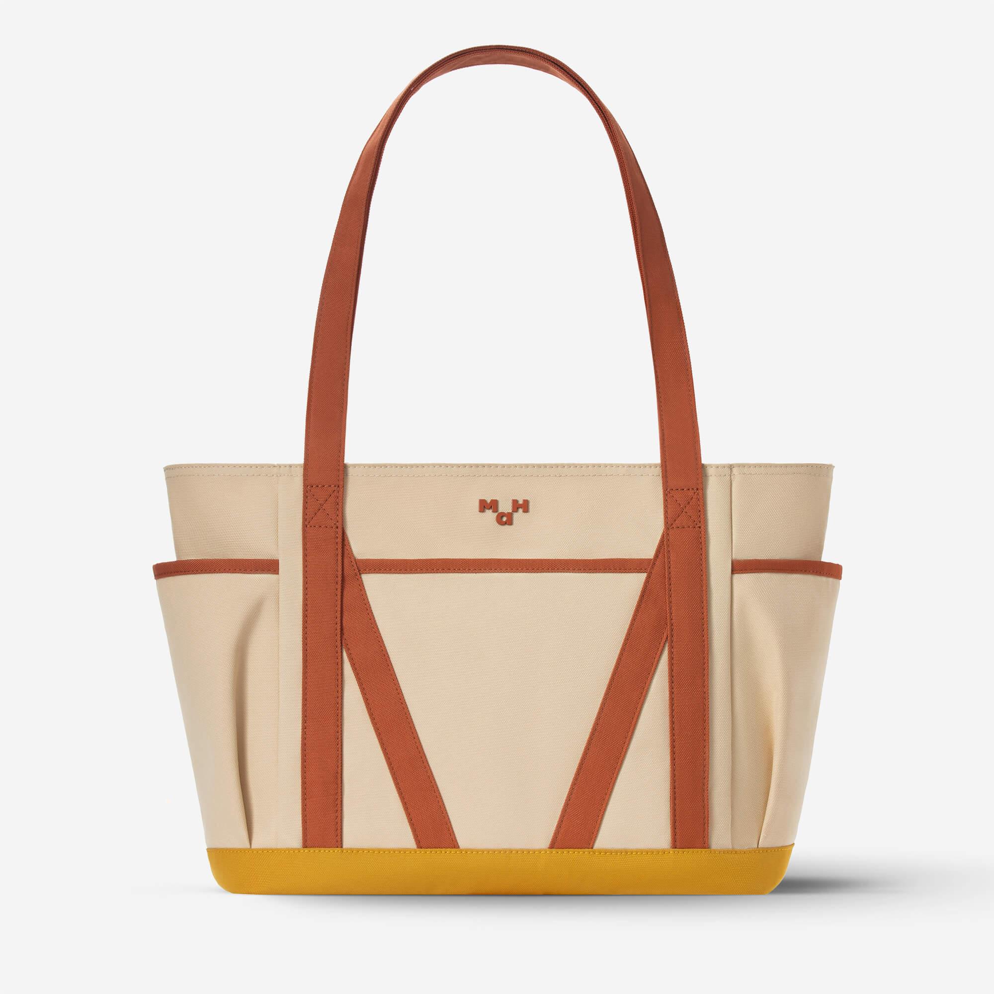 MaH Beige Canvas Tote Bag For Travel