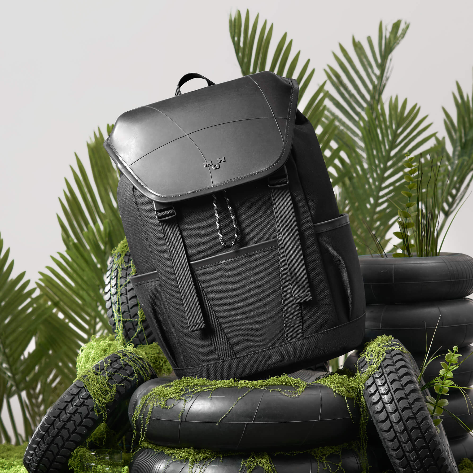 Recycled Tire Black Backpack