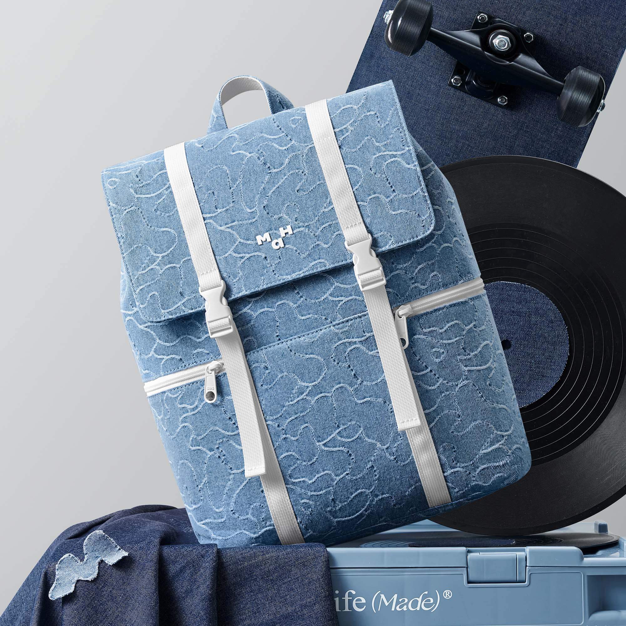 Denim Blue Backpack for Middle School