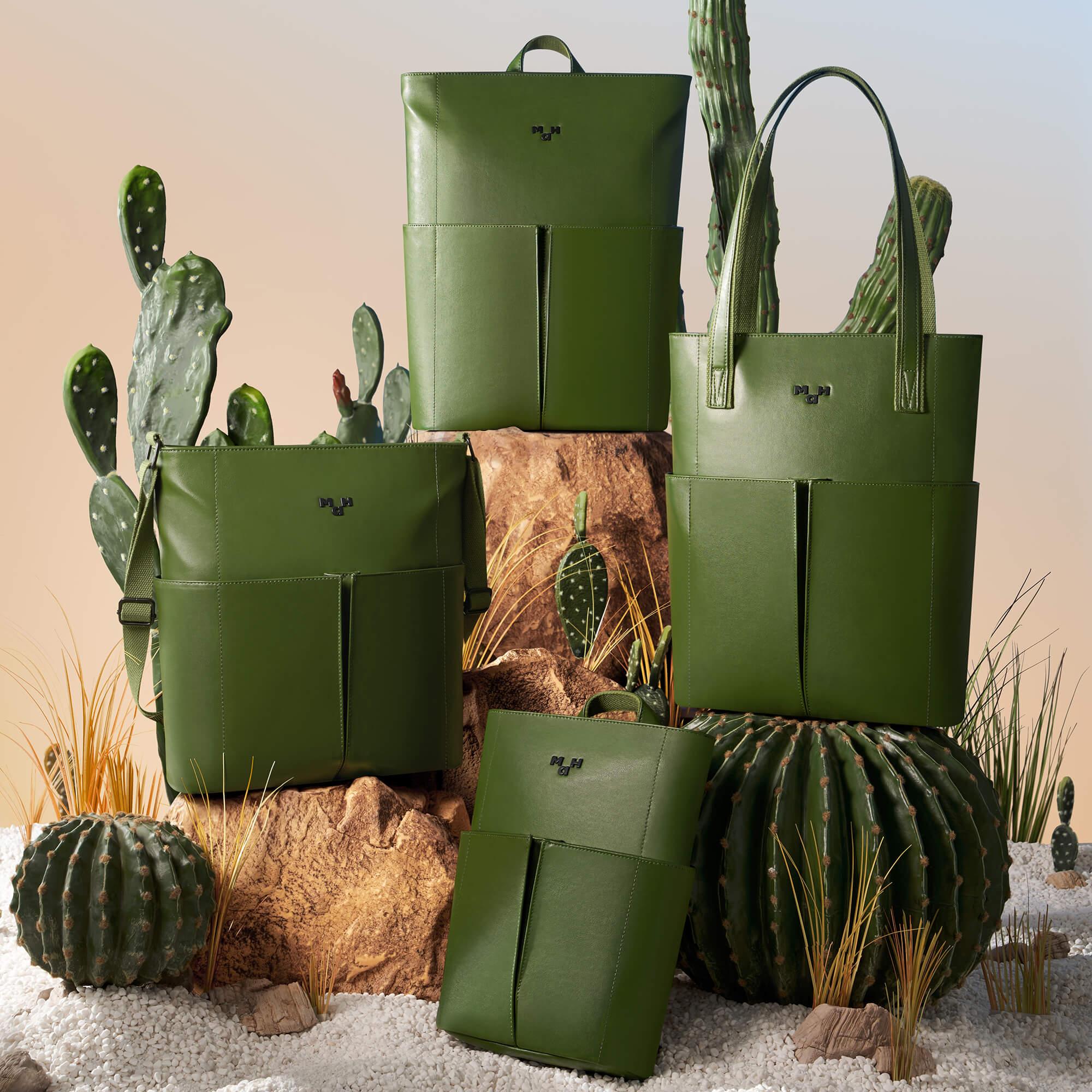 Cactus Leather Tote Bag