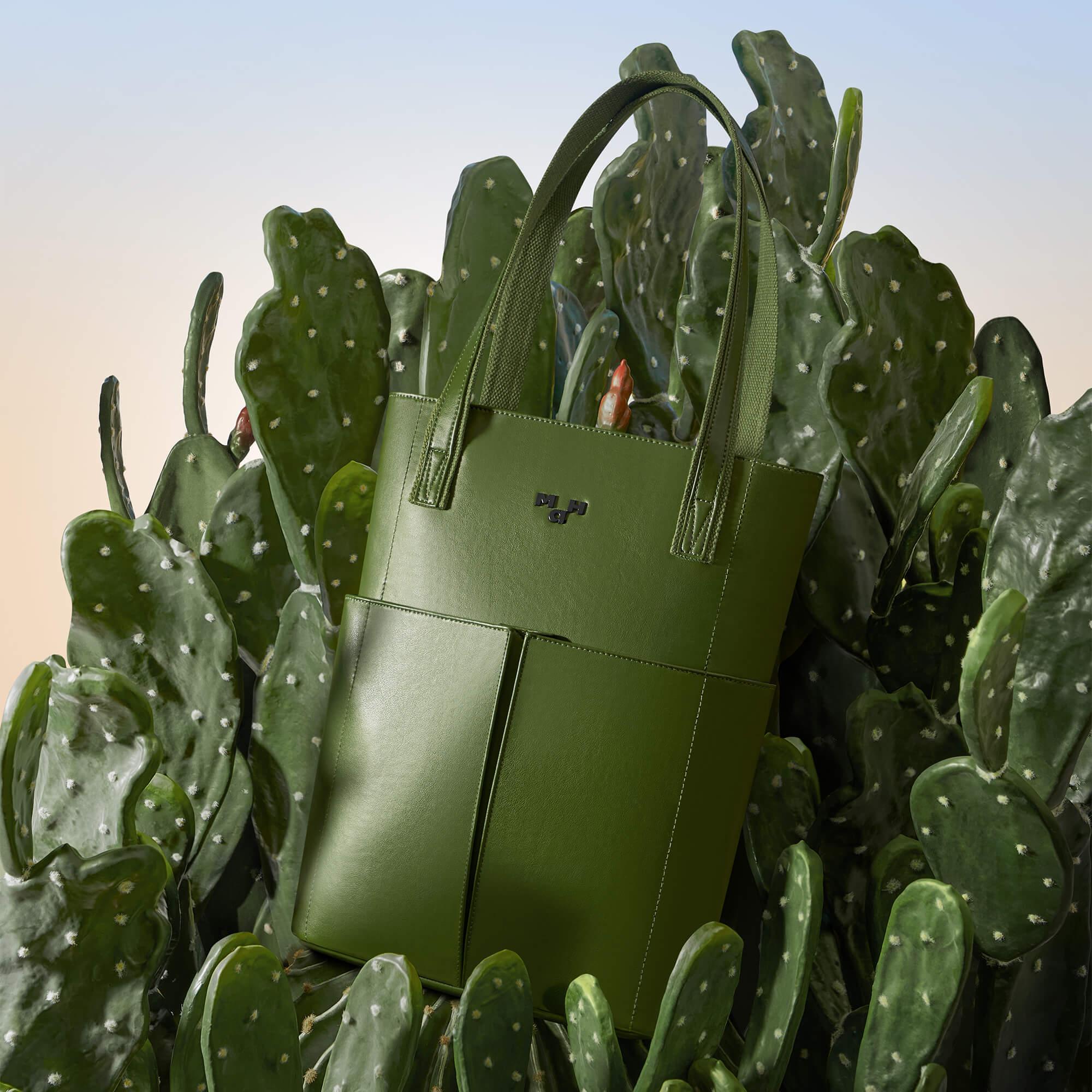 Cactus Leather Tote Bag