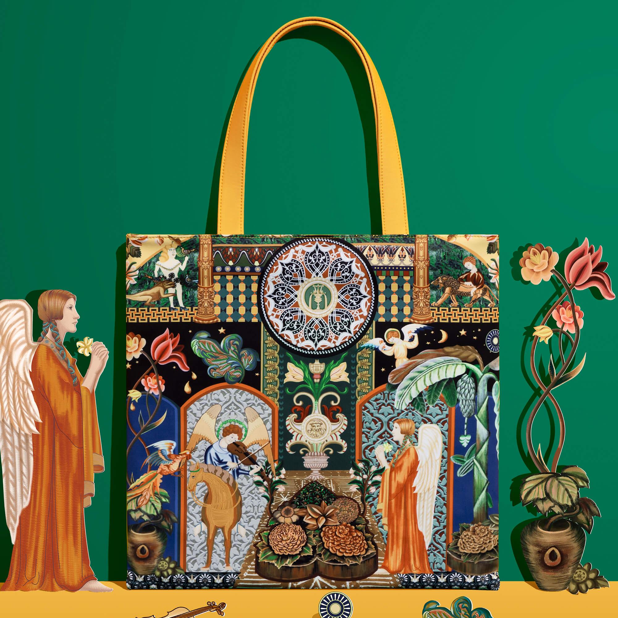 MaH Vintage Painting Canvas Tote Bag