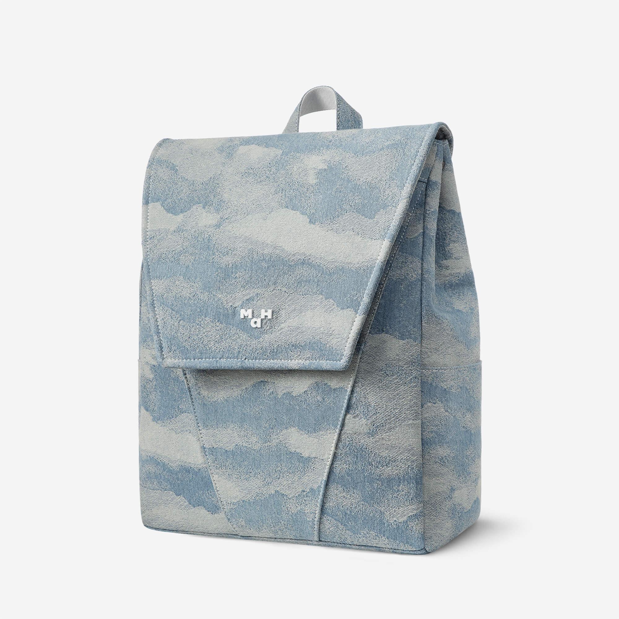 Denim Flap Backpack For School