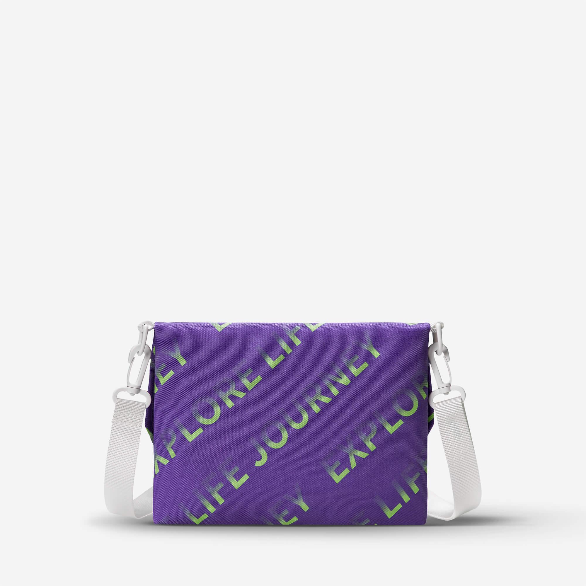 Letter Prints Purple Crossbody Bag